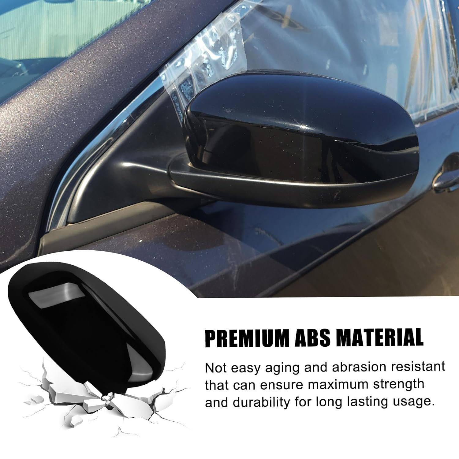 Covelta Mirror Cover Caps Replace for 2014-2024 Jeep Cherokee/2017-2024 Compass