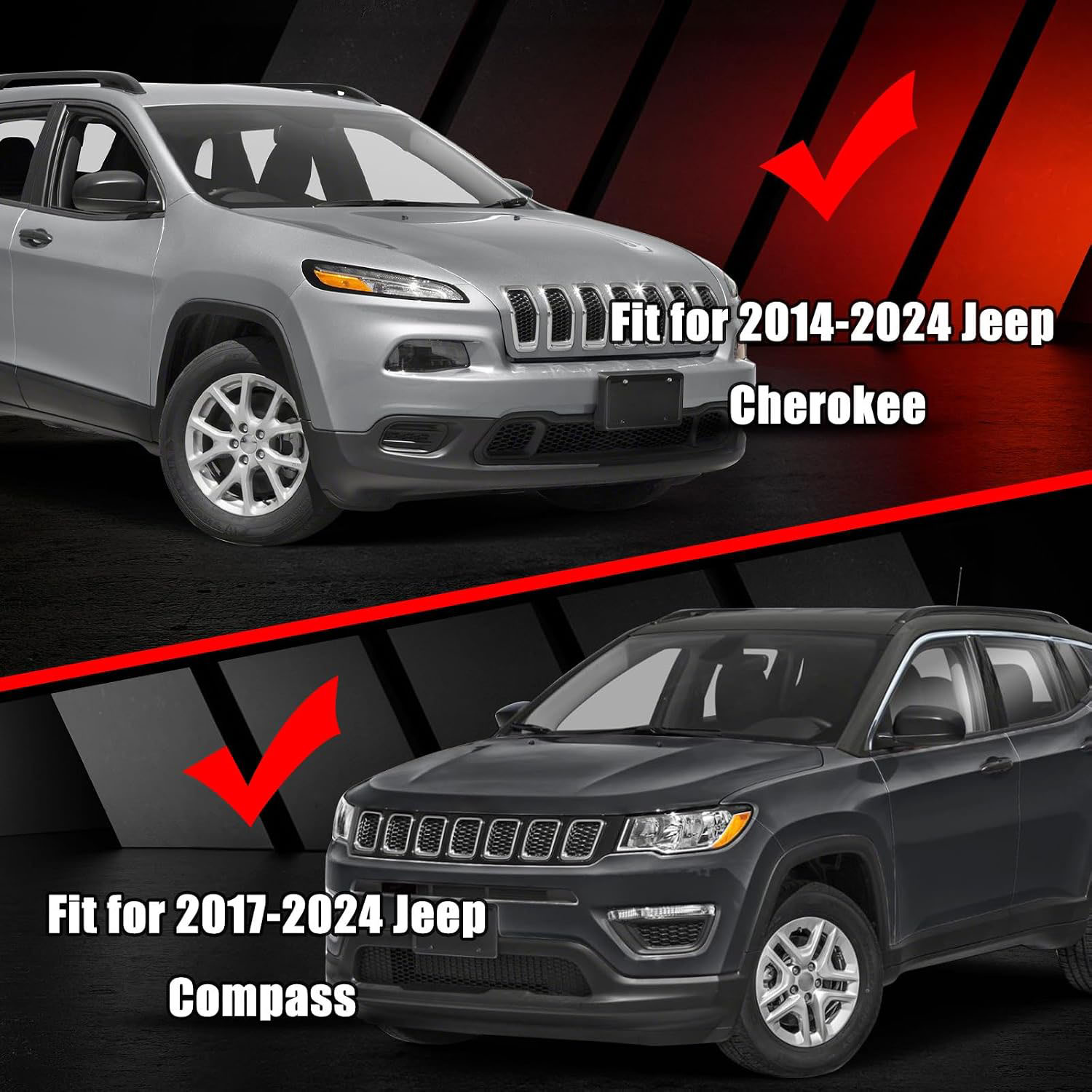 Covelta Mirror Cover Caps Replace for 2014-2024 Jeep Cherokee/2017-2024 Compass