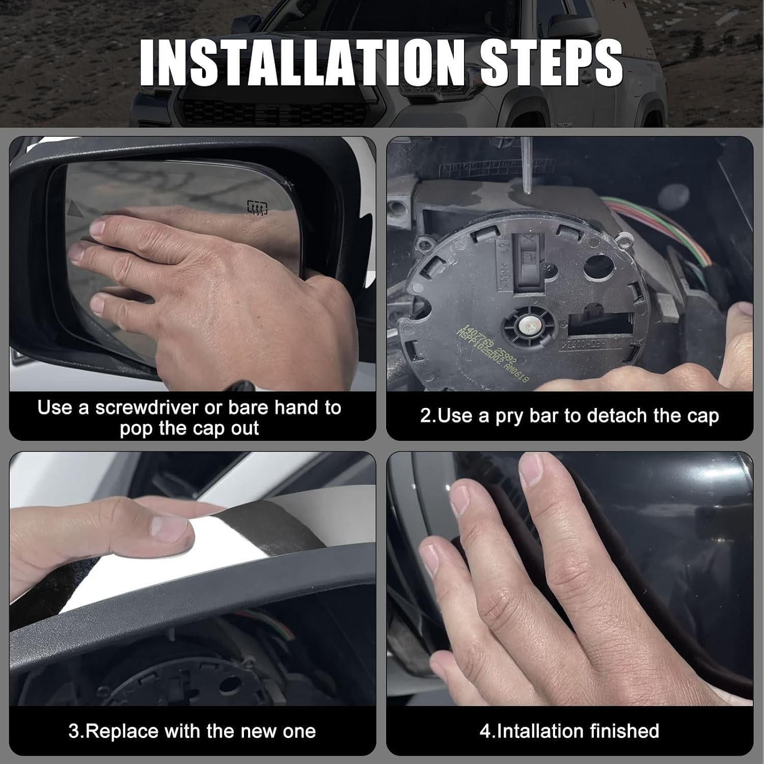 Covelta Mirror Cover Caps Replace for 2014-2024 Jeep Cherokee/2017-2024 Compass