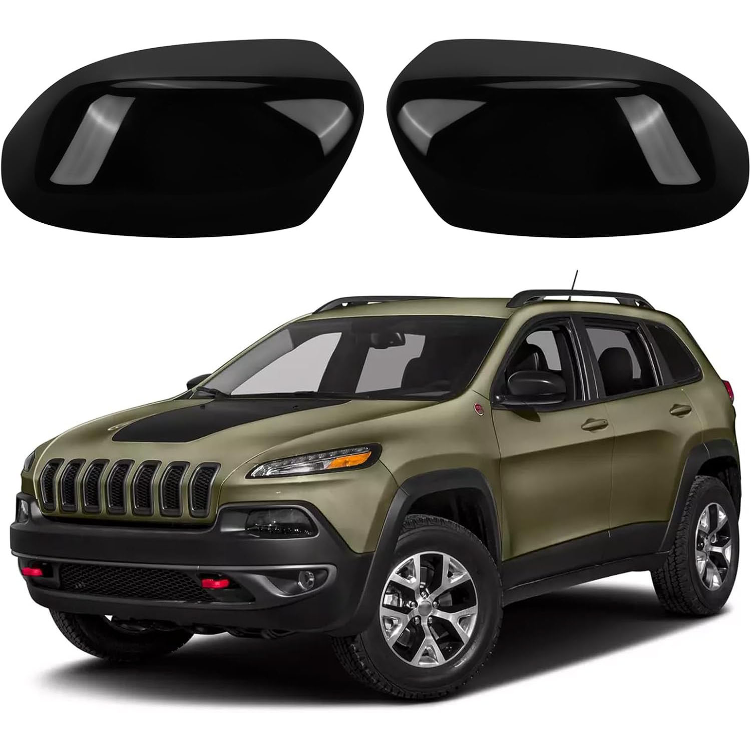 Covelta Mirror Cover Caps Replace for 2014-2024 Jeep Cherokee/2017-2024 Compass