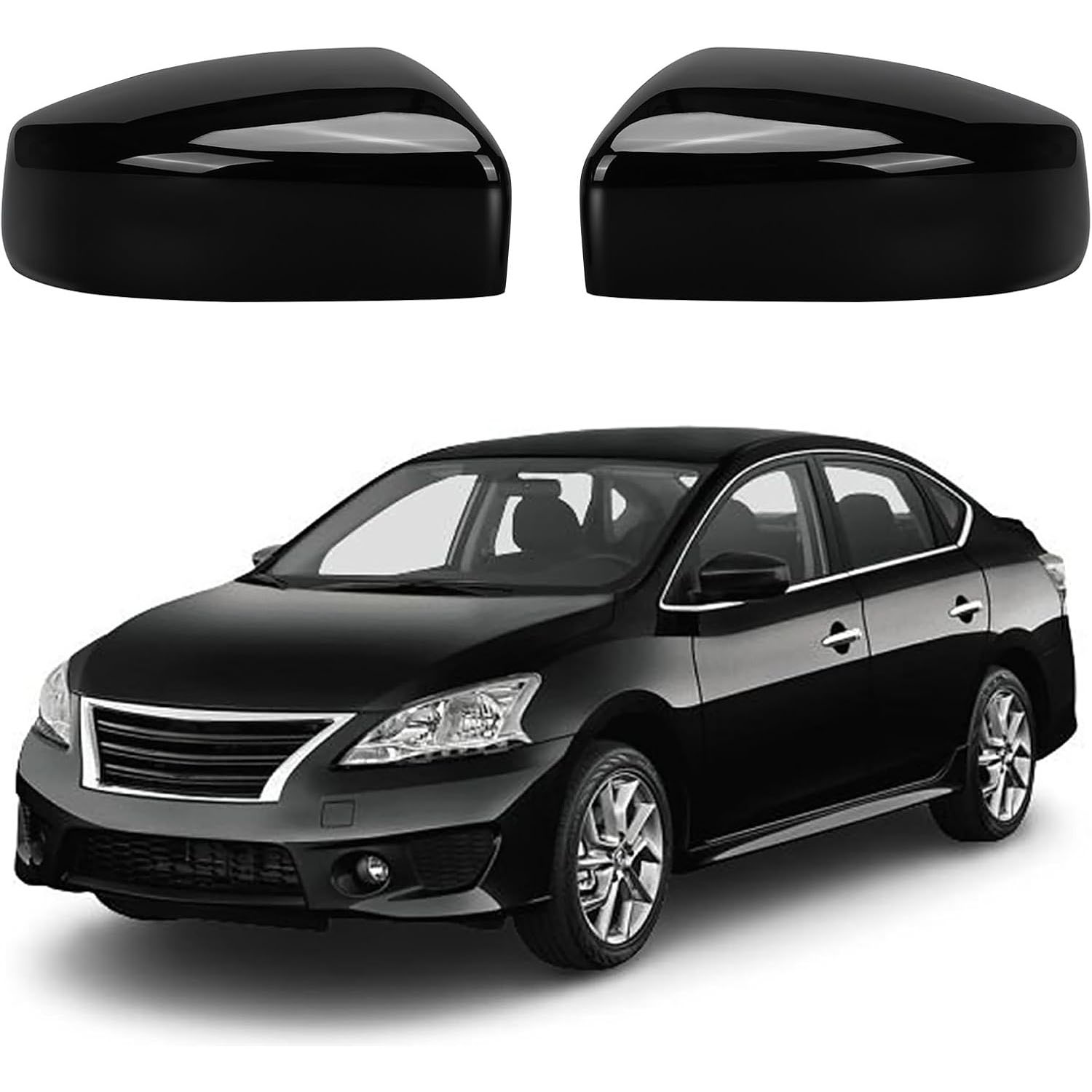 Covelta Mirror Cover Caps Replace for 2013-2019 Nissan Sentra without Turn Signal