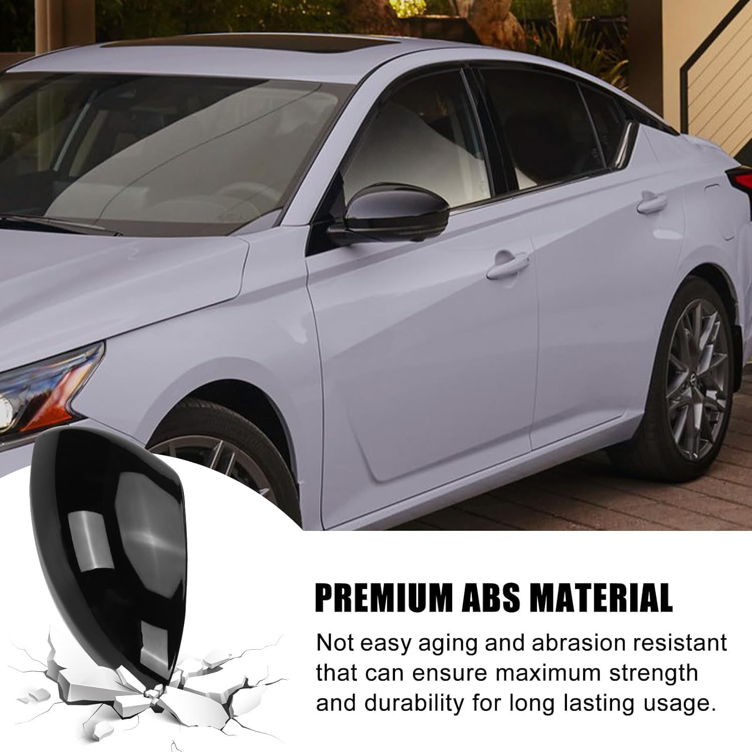 Covelta Mirror Cover Caps Replace for 2019-2025 Nissan Altima（Black）