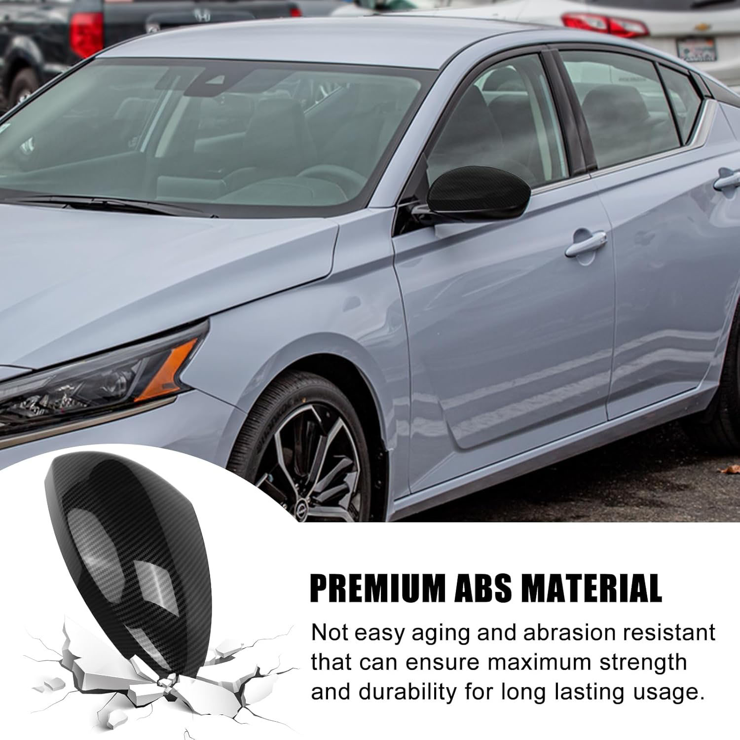 Covelta Mirror Cover Caps Replace for 2019-2025 Nissan Altima（Carbon Fiber）