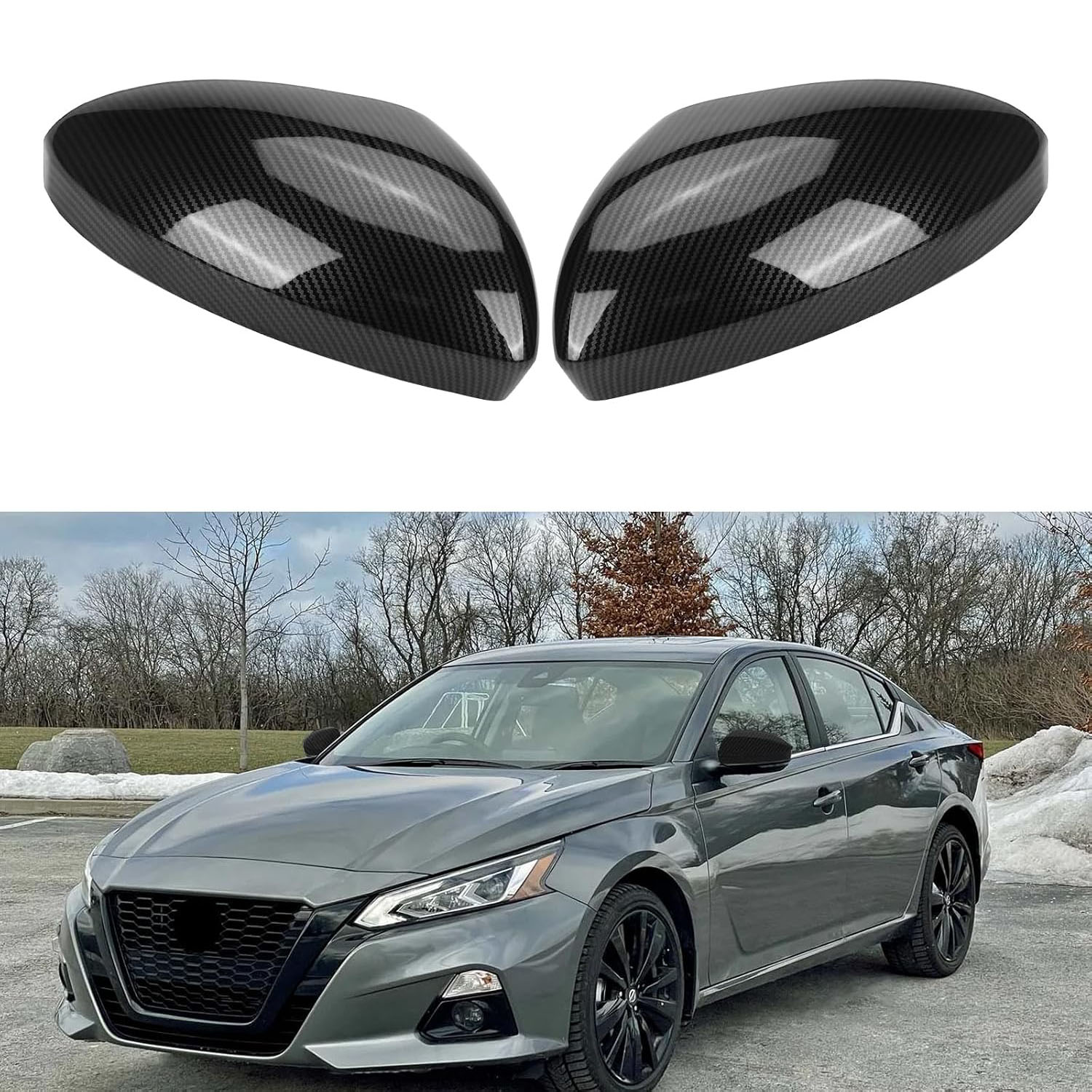 Covelta Mirror Cover Caps Replace for 2019-2025 Nissan Altima（Carbon Fiber）
