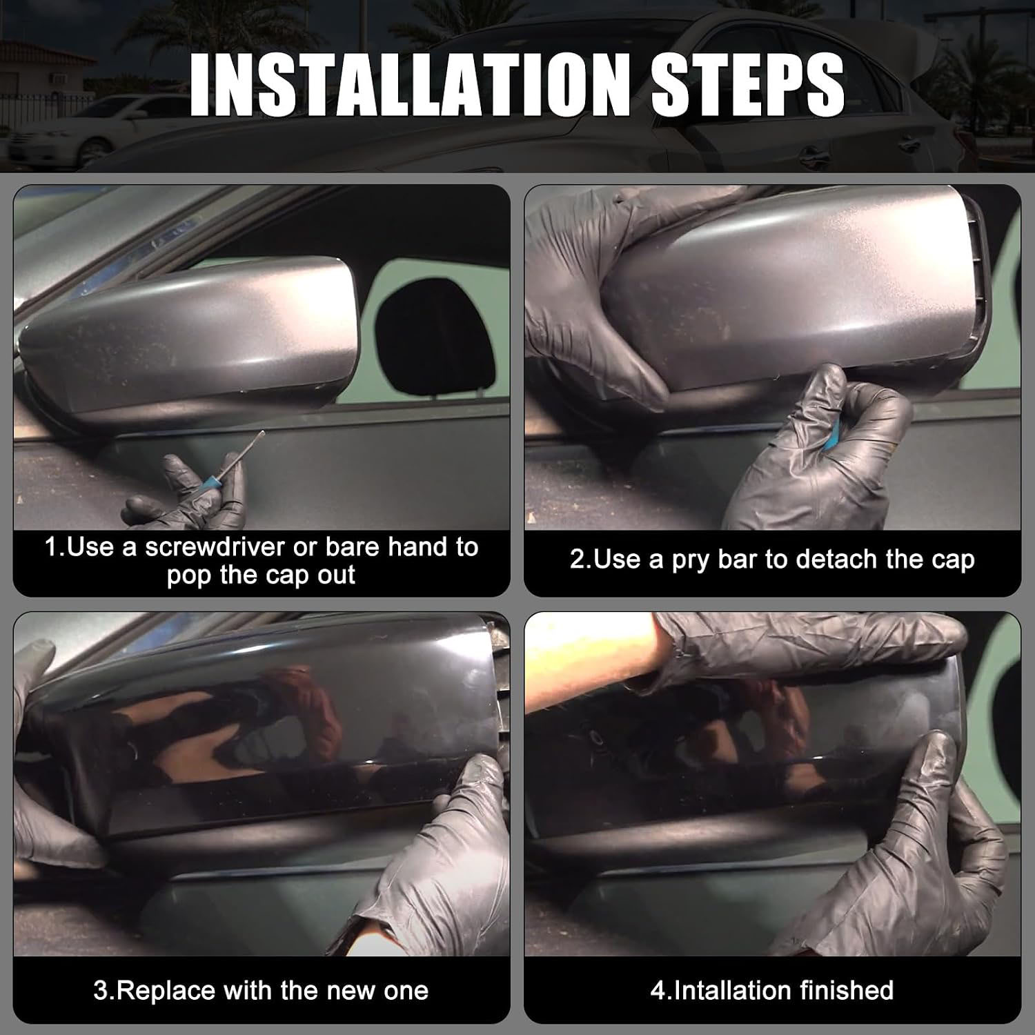 Covelta Mirror Cover Caps Replace for 2013-2018 Nissan Altima Without Turn Signal