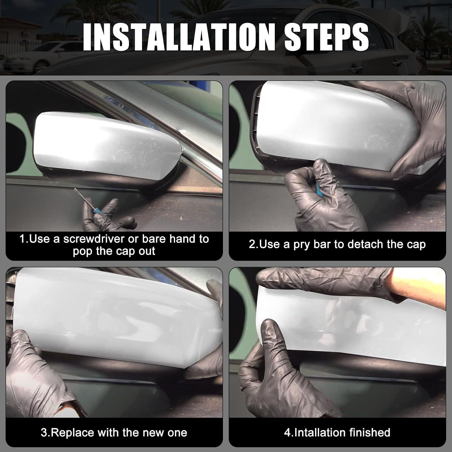Covelta Right Mirror Cover Replace for 2013-2018 Nissan Altima Without Turn Signal