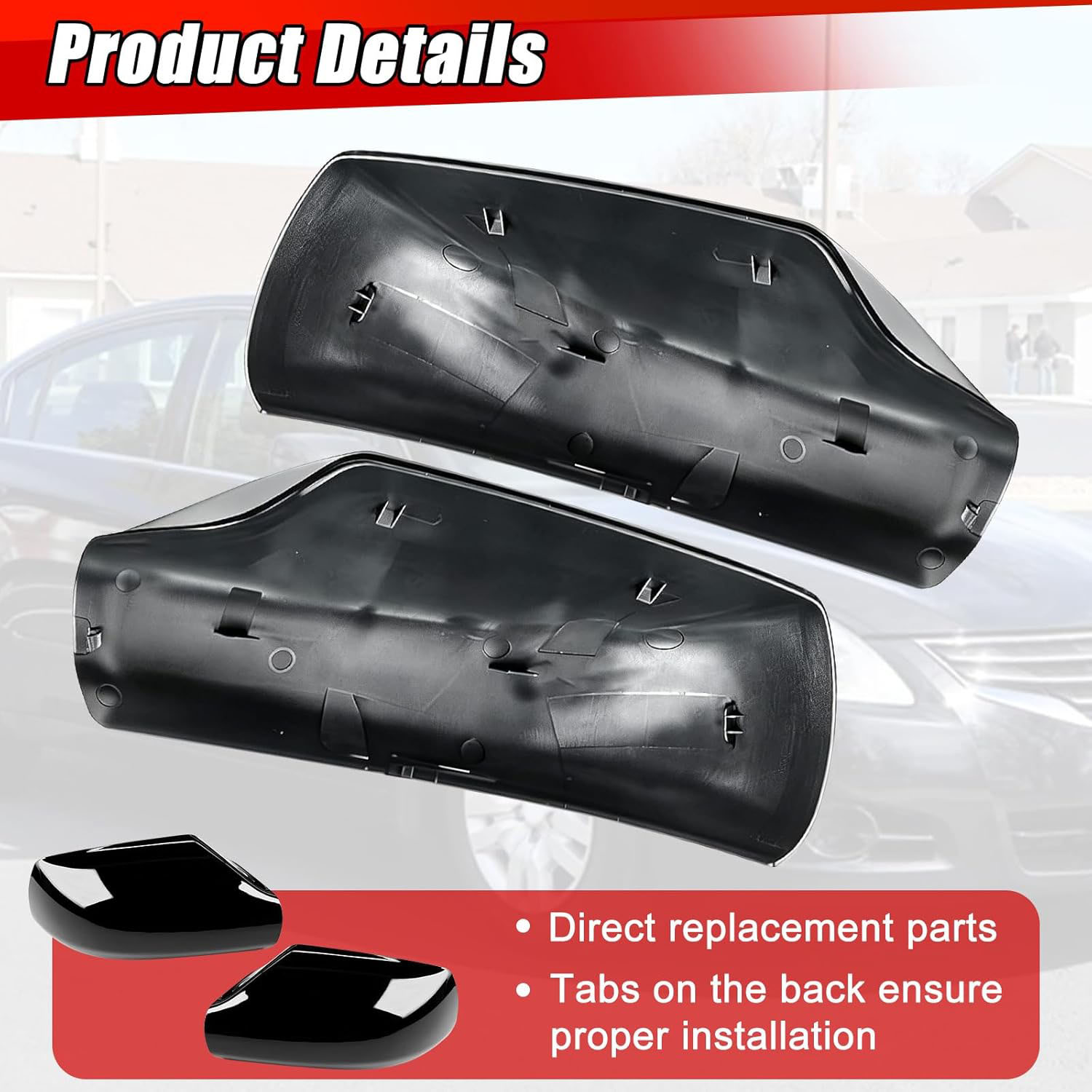 Covelta Mirror Covers Replacement for 2007-2012 Nissan Altima