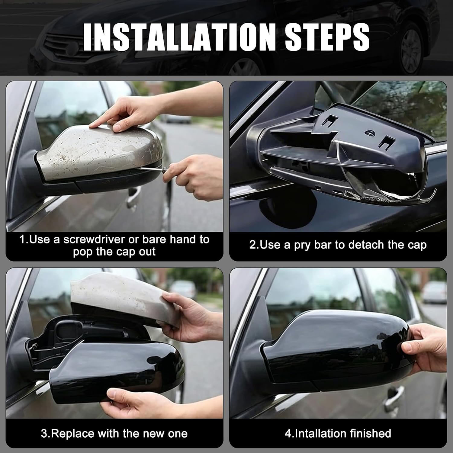 Covelta Right Mirror Cover Replacement for 2007-2012 Nissan Altima