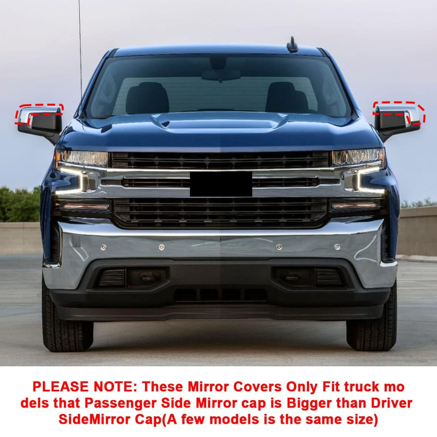 Covelta Mirror Cover Caps Replace for 2019-2025 Chevy Silverado 1500/GMC Sierra 1500(Chrome)