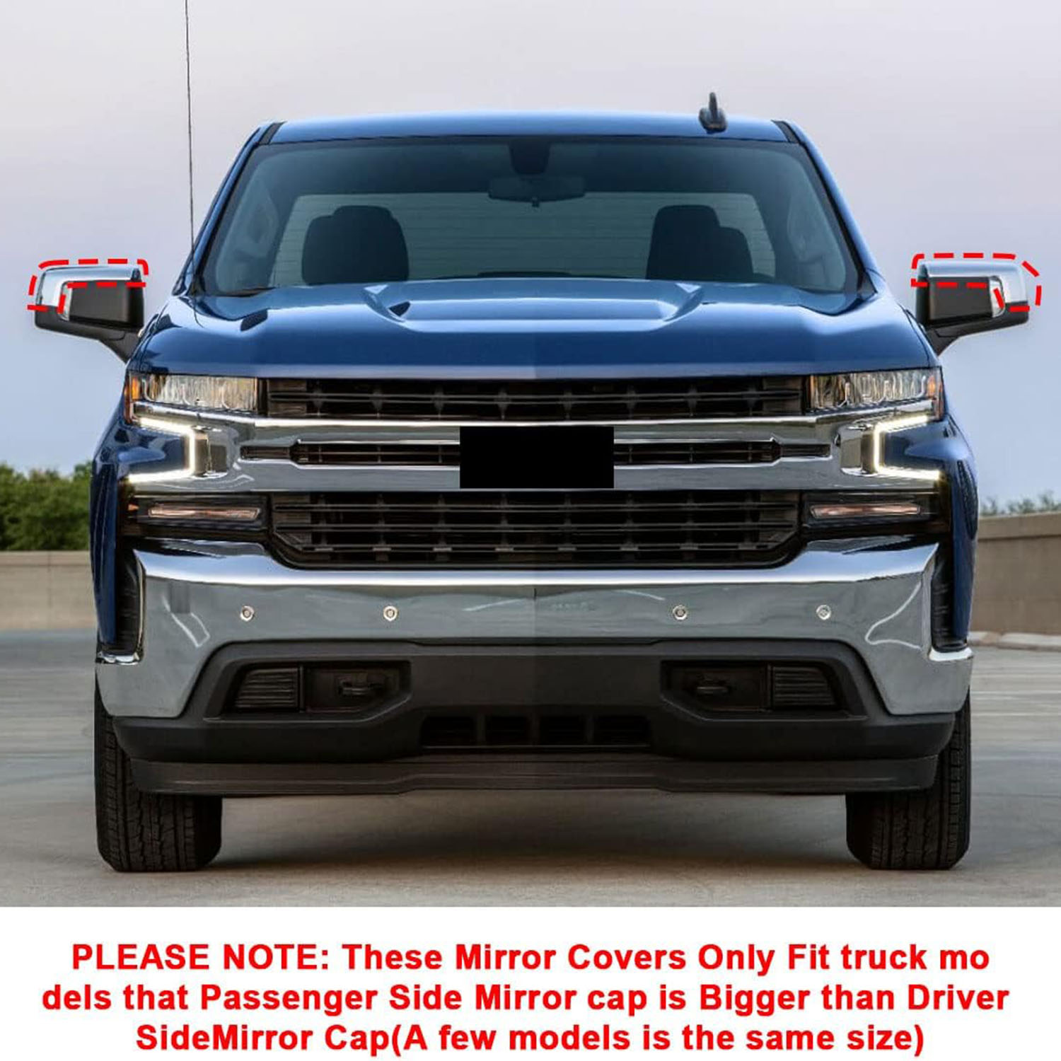 Covelta Mirror Cover Caps Replace for 2019-2025 Chevy Silverado 1500/GMC Sierra 1500(Black)