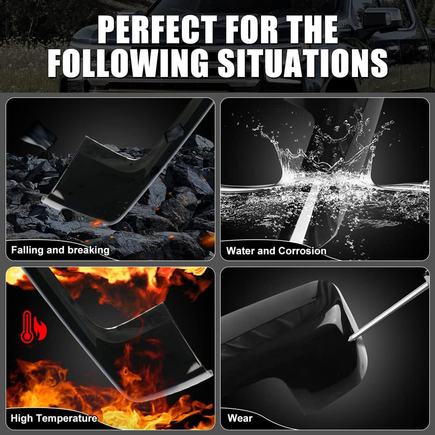 Covelta Mirror Cover Caps Replace for 2019-2025 Chevy Silverado 1500/GMC Sierra 1500(Black)