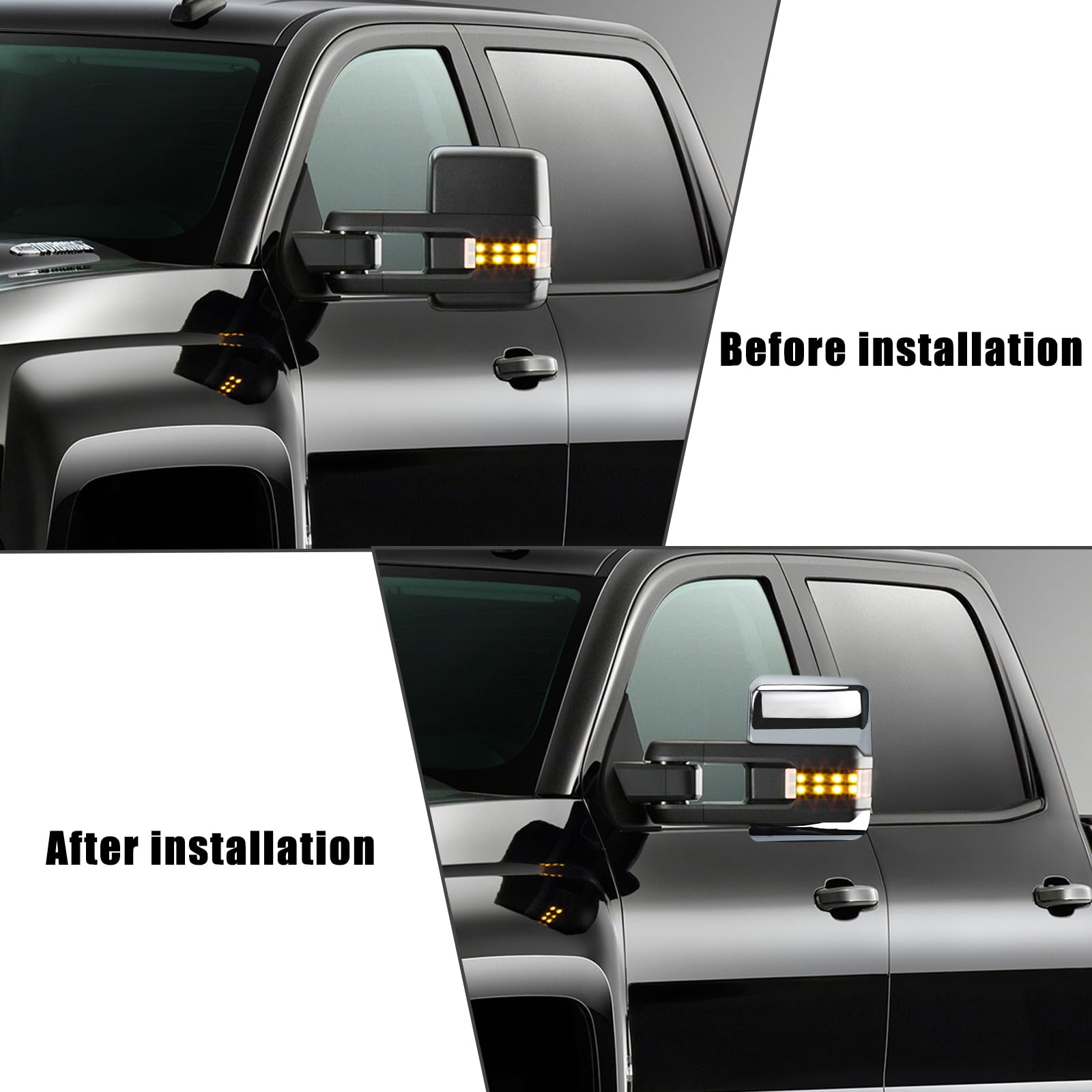 [Copy]Covelta Mirror Covers Replacement for 2014-2019 Chevy Silverado & GMC Sierra（Chrome）