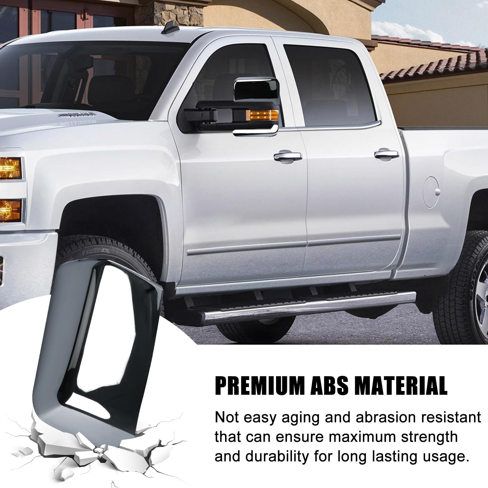 [Copy]Covelta Mirror Covers Replacement for 2014-2019 Chevy Silverado & GMC Sierra（Chrome）