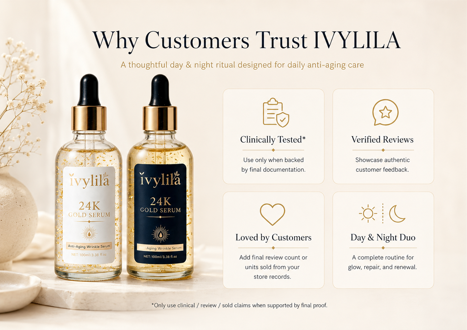 IvyLia™ 24K Gold Day & Night Serum Duo