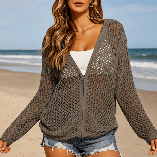 🔥LAST DAY SALE 50% OFF⏰-Women's Crochet Lightweight Cardigan Zip Up