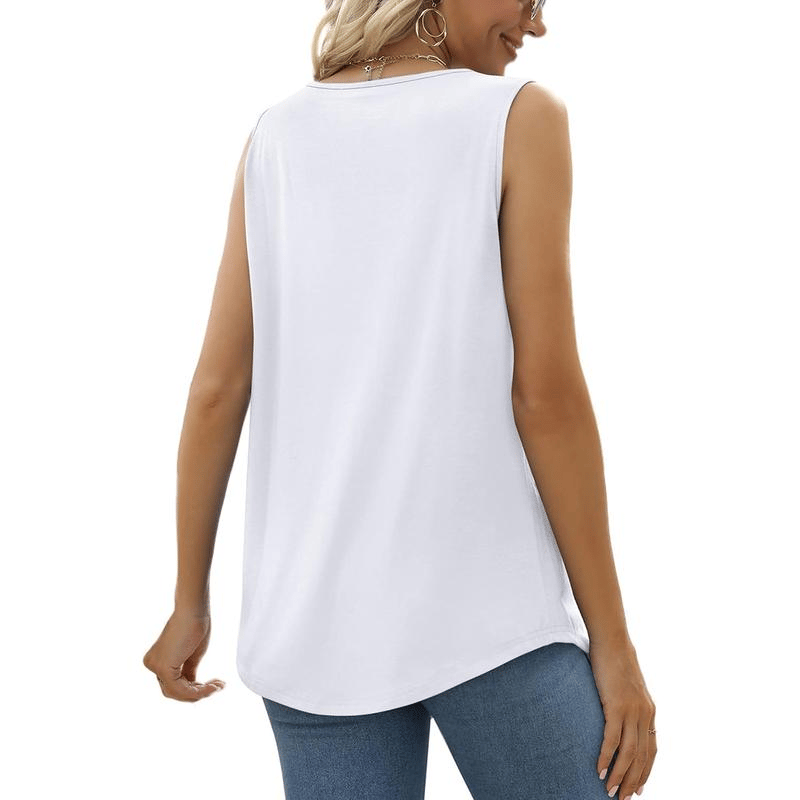 ✨✨Womens Cute Tank Tops Loose Fit Causal Summer U Neck Sleeveless Soft Womenswear👚
