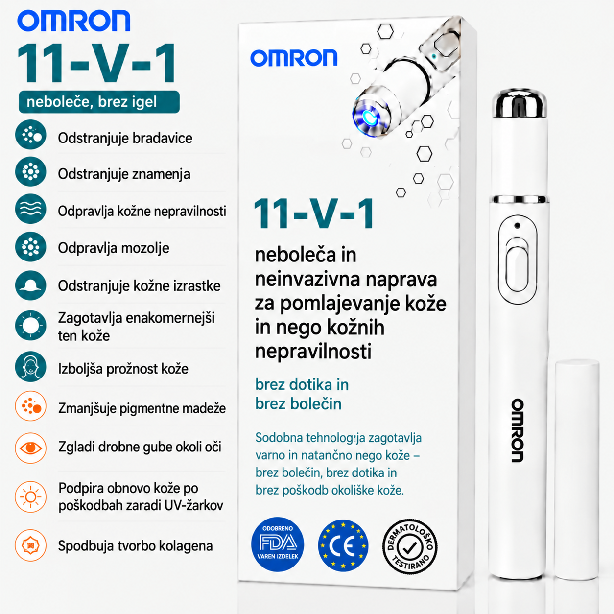 Omron™ večnamensko pero za odstranjevanje materinih znamenj za celo telo – najnovejši model iz leta 2026. Neboleča, neinvazivna rešitev za nego kože. Omogoča vam hitro odstranjevanje materinih znamenj iz udobja vašega doma, brez brazgotin. Izdelano v ZDA.
