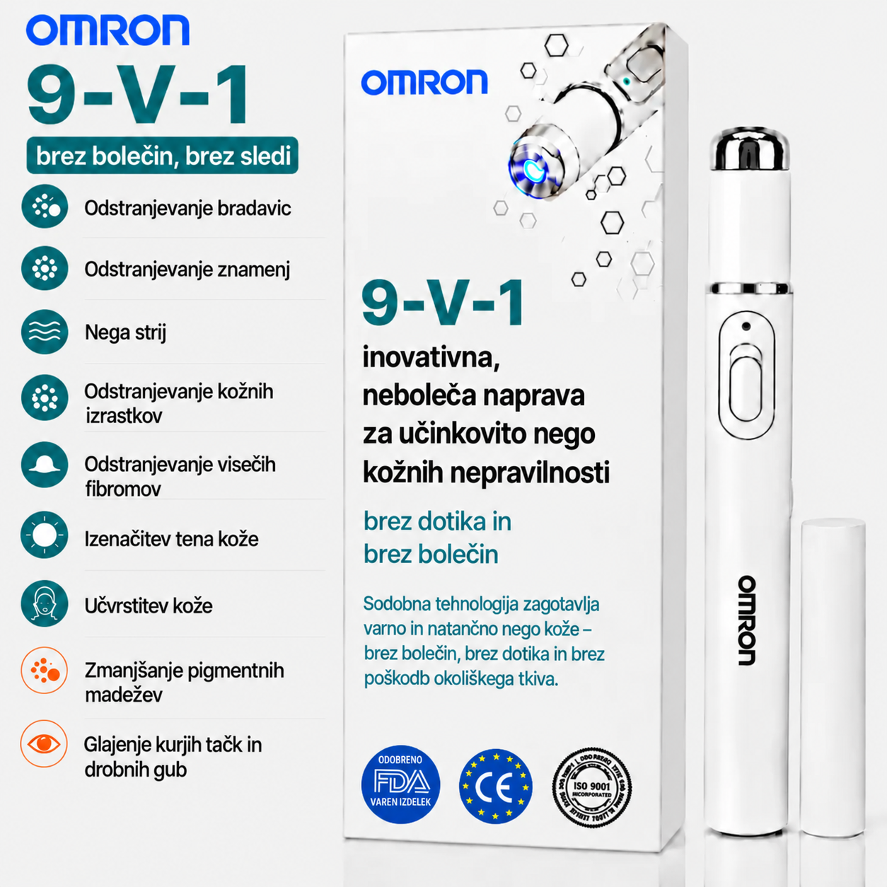 Omron™ večnamensko pero za odstranjevanje materinih znamenj za celo telo – najnovejši model iz leta 2026. Neboleča, neinvazivna rešitev za nego kože. Omogoča vam hitro odstranjevanje materinih znamenj iz udobja vašega doma, brez brazgotin. Izdelano v ZDA.