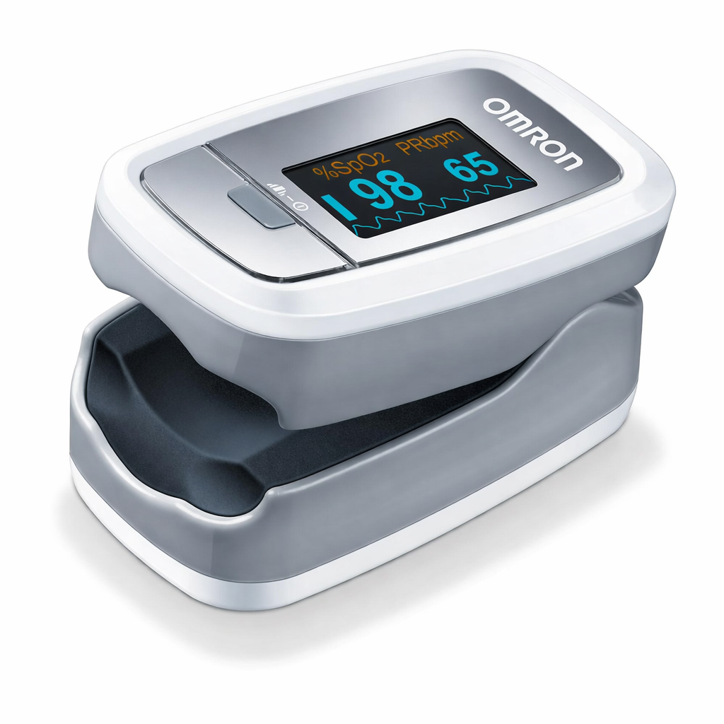 Medidor de glicemia digital de dedo Omron PO30, sem agulha, inclui 2 pilhas de 1,5 V, 1 por caixa.