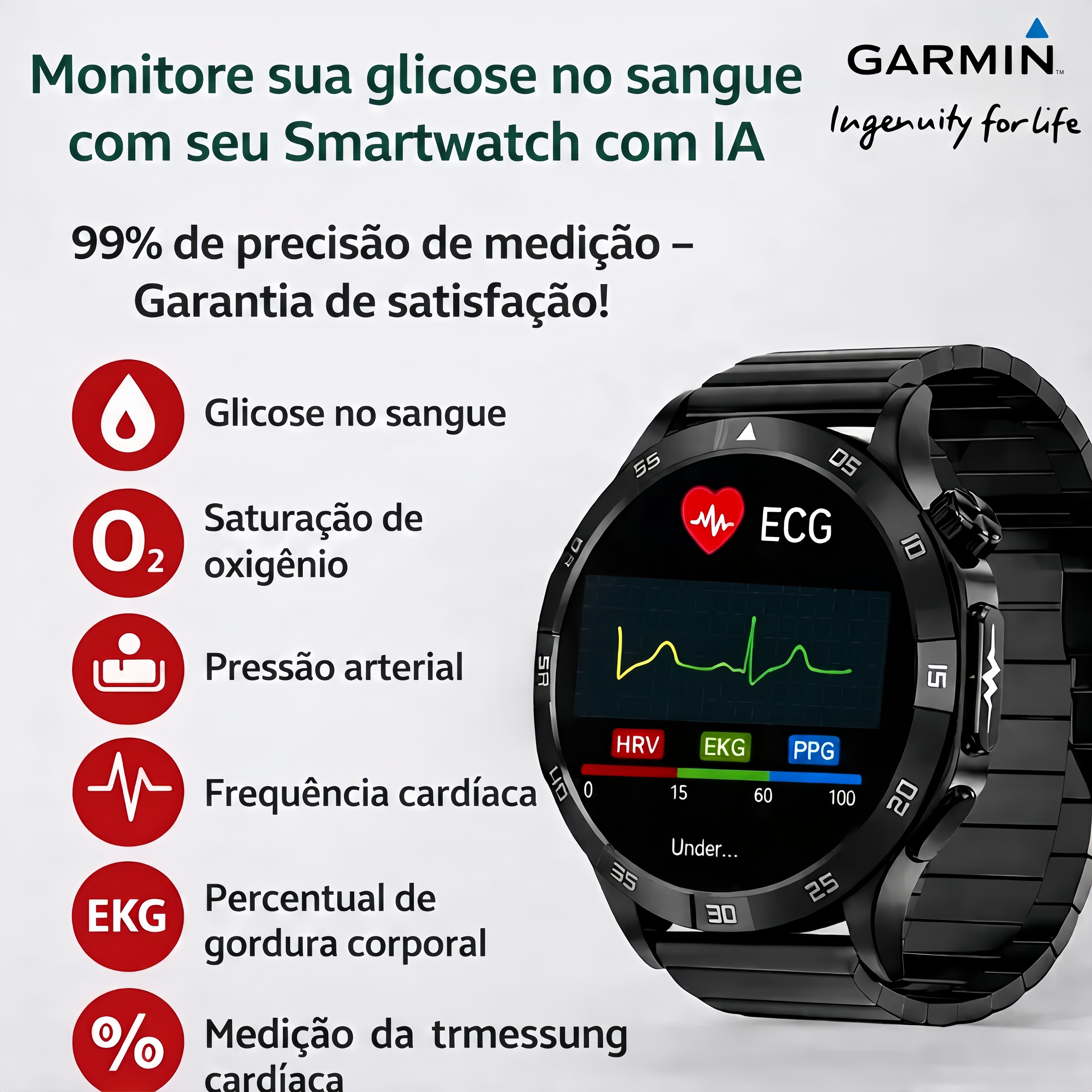 💫 Smartwatch GARMIN com IA (2026) – Seja em casa, no trabalho ou em viagem, sempre ao seu lado ⏱️