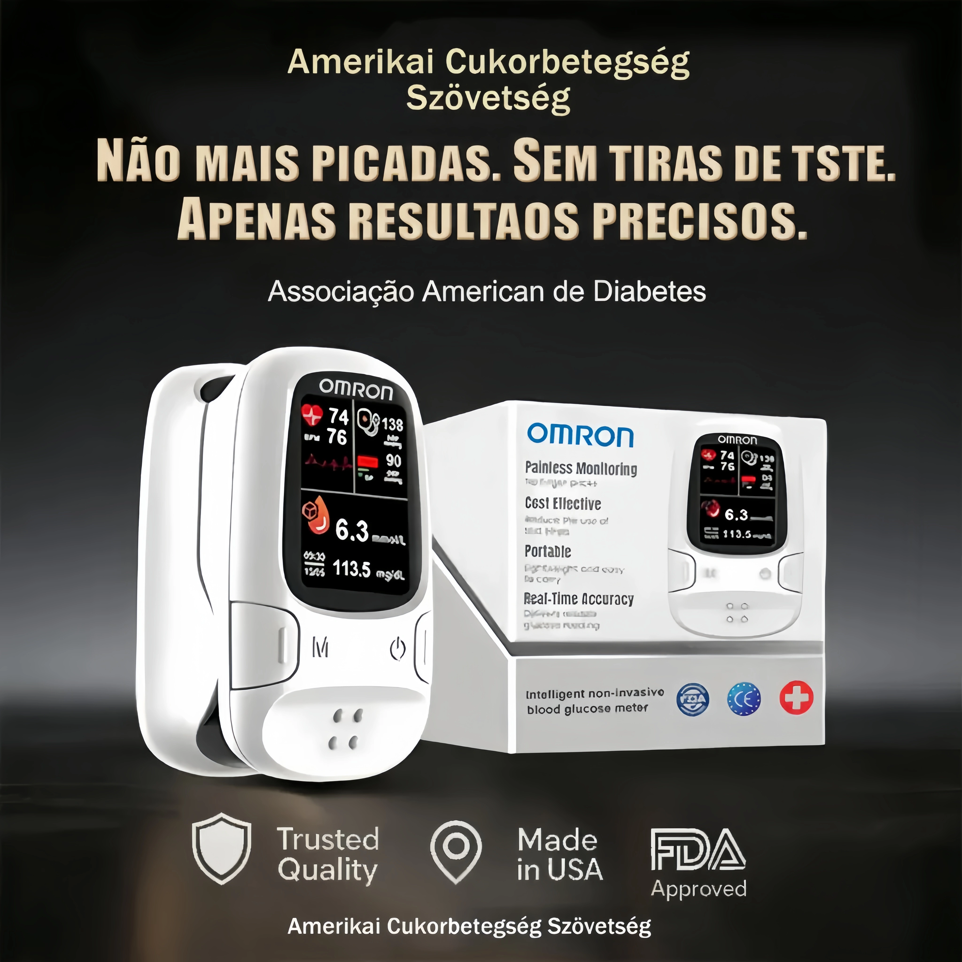 Omron™ Apresenta Novo Medidor Inteligente de Glicose no Sangue Não Invasivo 🔥Fabricado nos EUA🔥