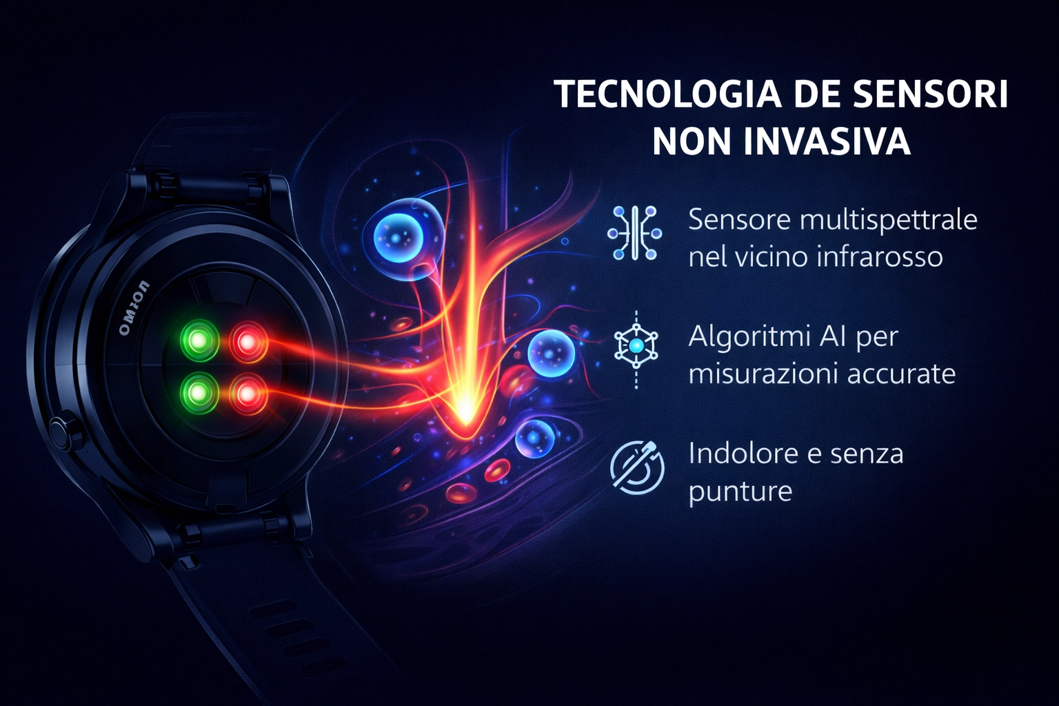OMRON Smart GlucoWatch Pro – Monitor de Saúde 4 em 1 Sem Dor