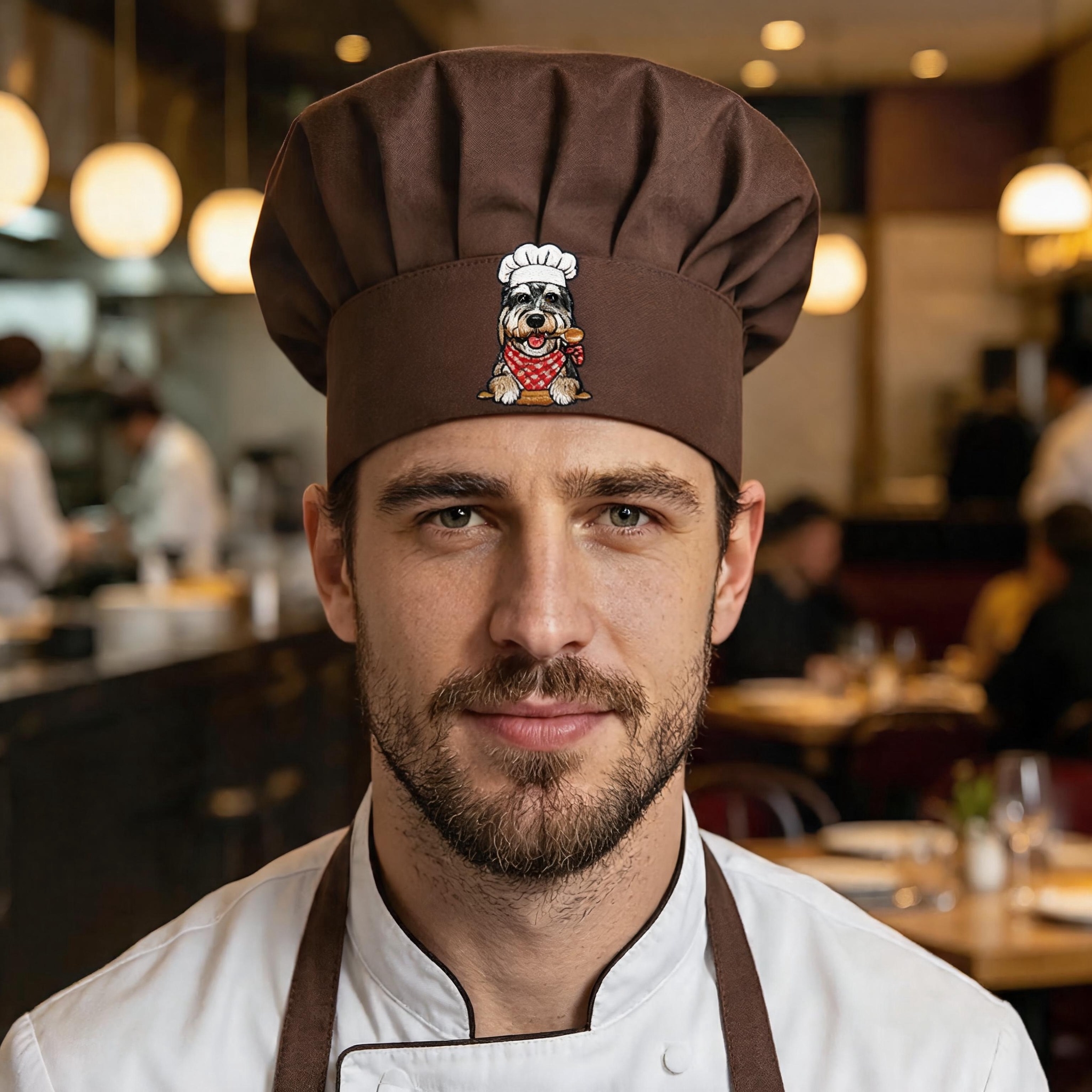 Custom Pet Portrait Embroidered Chef Hat