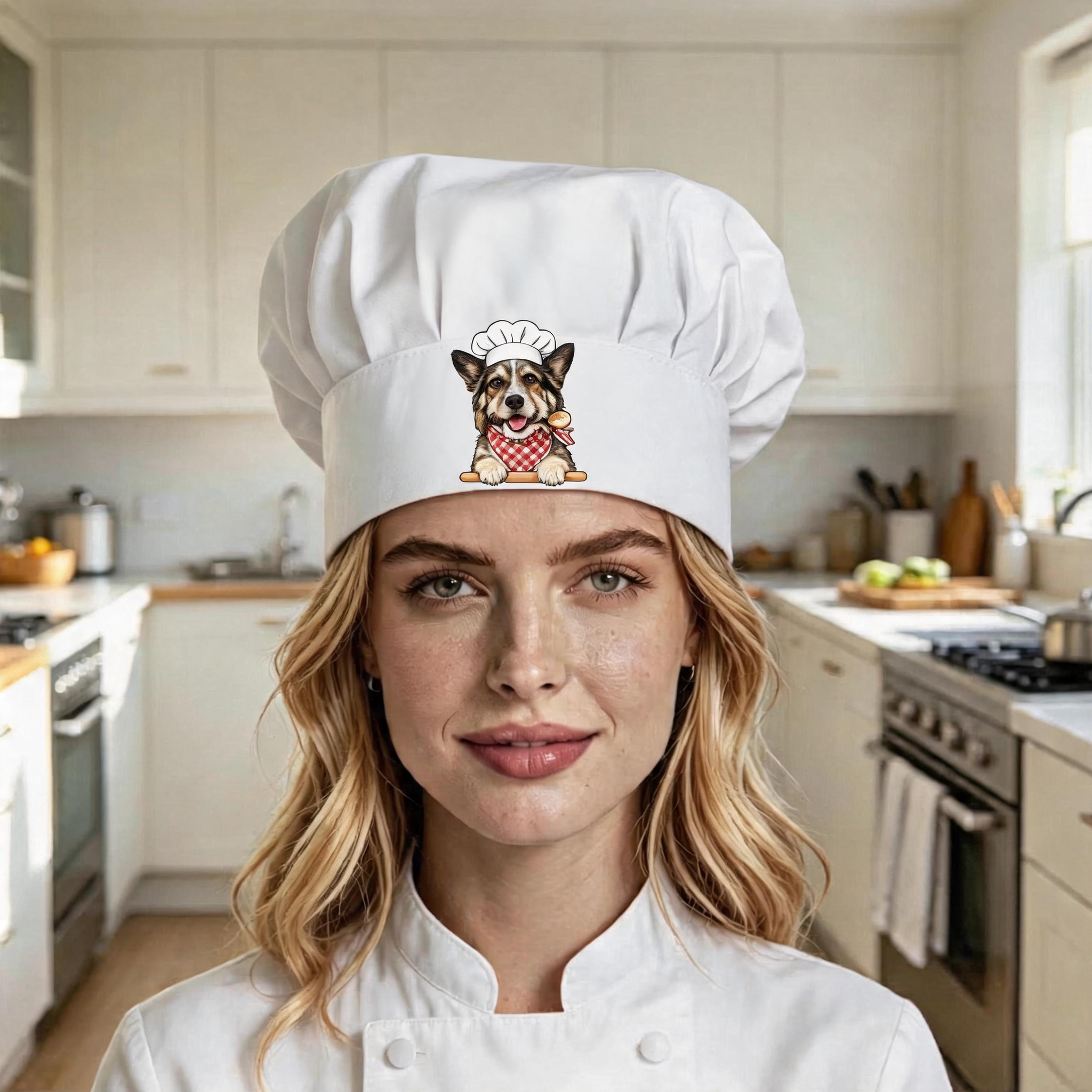 Custom Pet Portrait Embroidered Chef Hat