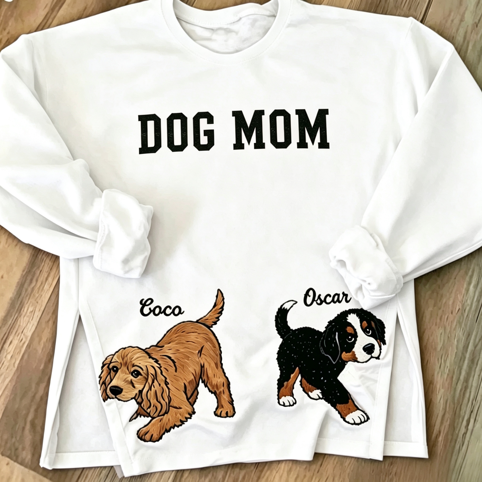 Custom Embroidered Dog Sweatshirt With Pet Portrait
