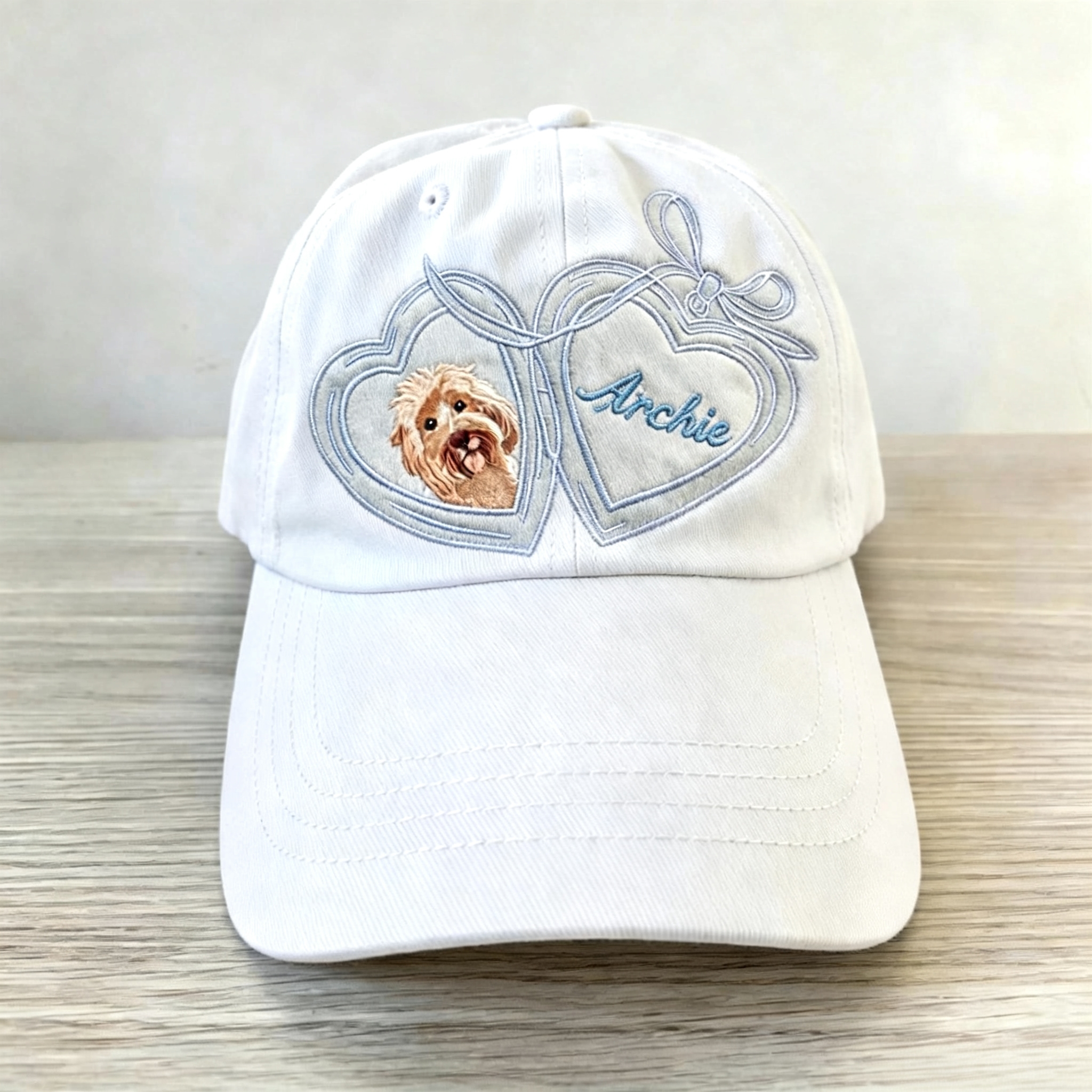 The Romantic Bow & Heart Personalized Pet Hat