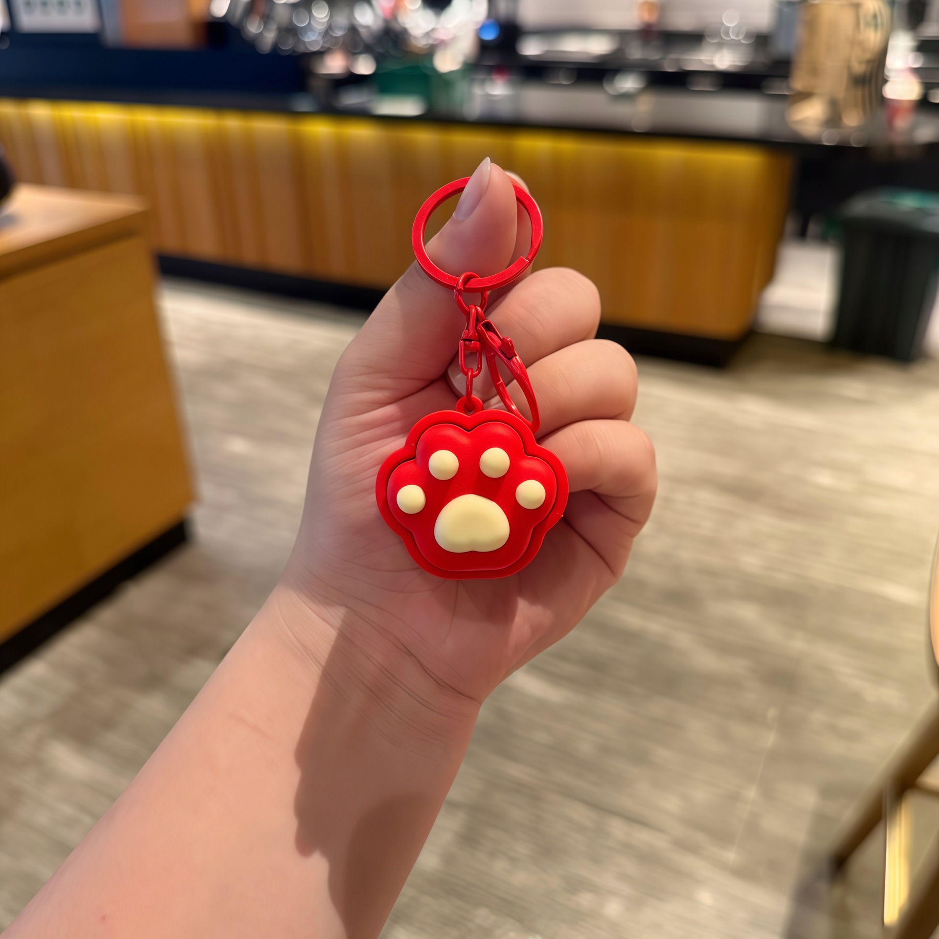 Cartoon Cute Cat Paw Keychain Backpack Pendant Children's Stress Relief Toy Small Gift Wholesale