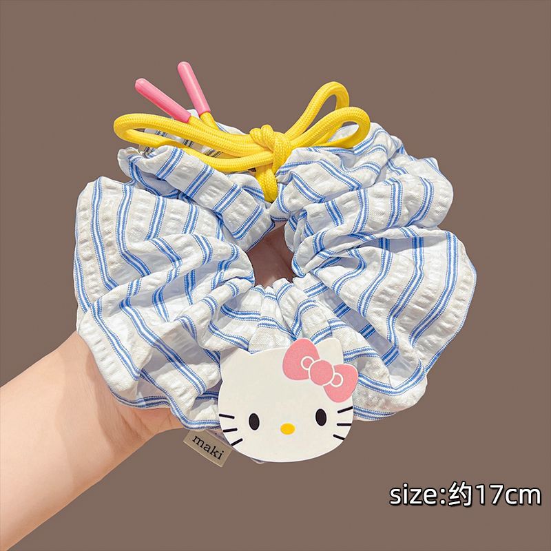 Korean retro high-end paisley double-layer fabric pleated hair tie for creating a voluminous bun or low ponytail