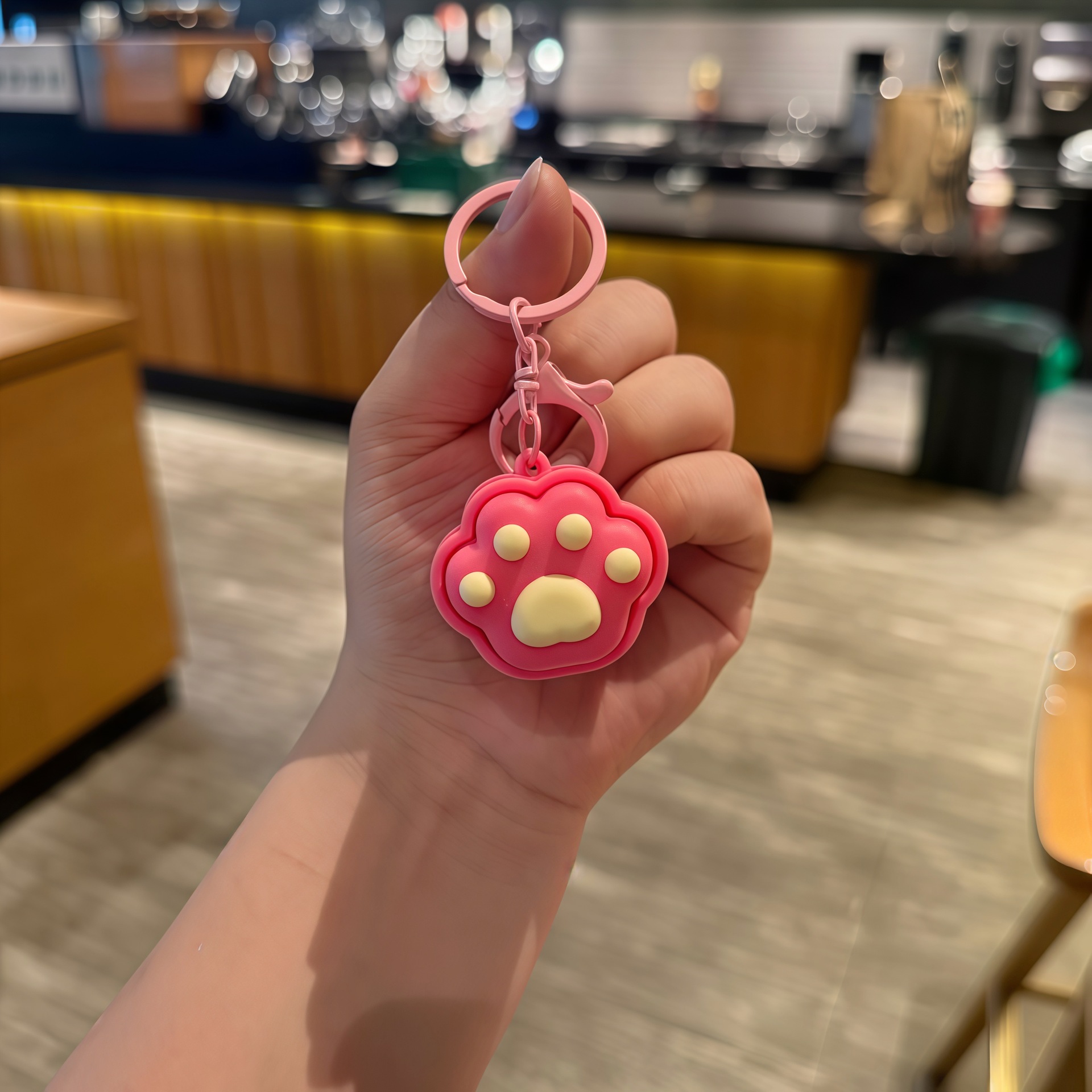 Cartoon Cute Cat Paw Keychain Backpack Pendant Children's Stress Relief Toy Small Gift Wholesale