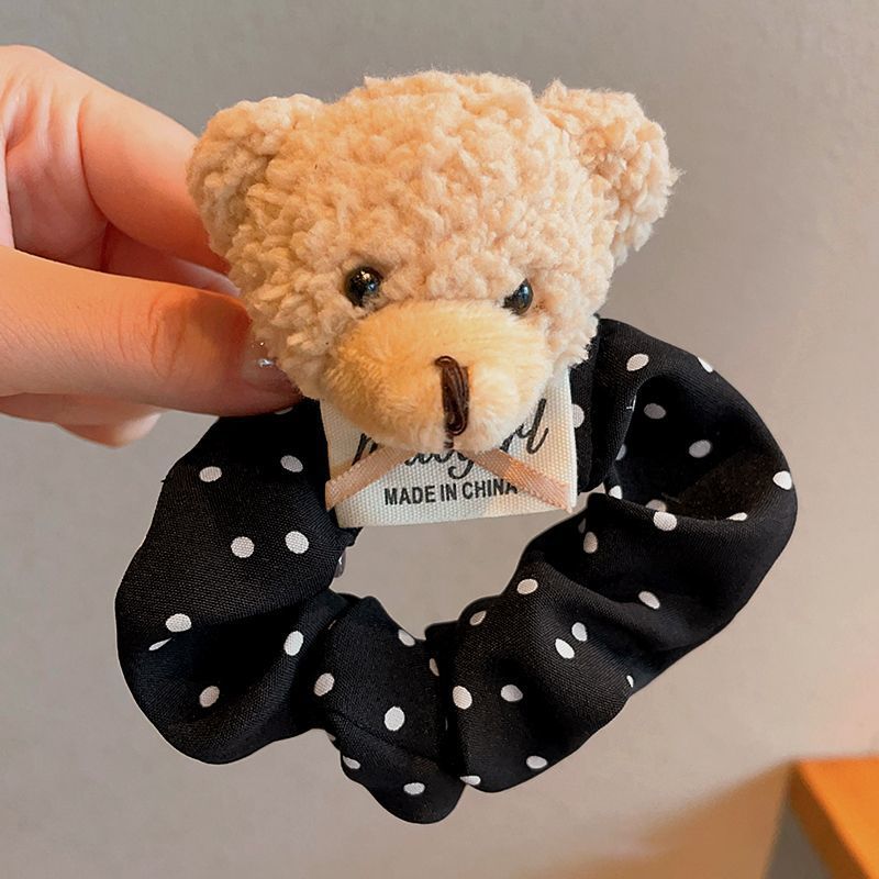 Korean retro high-end paisley double-layer fabric pleated hair tie for creating a voluminous bun or low ponytail