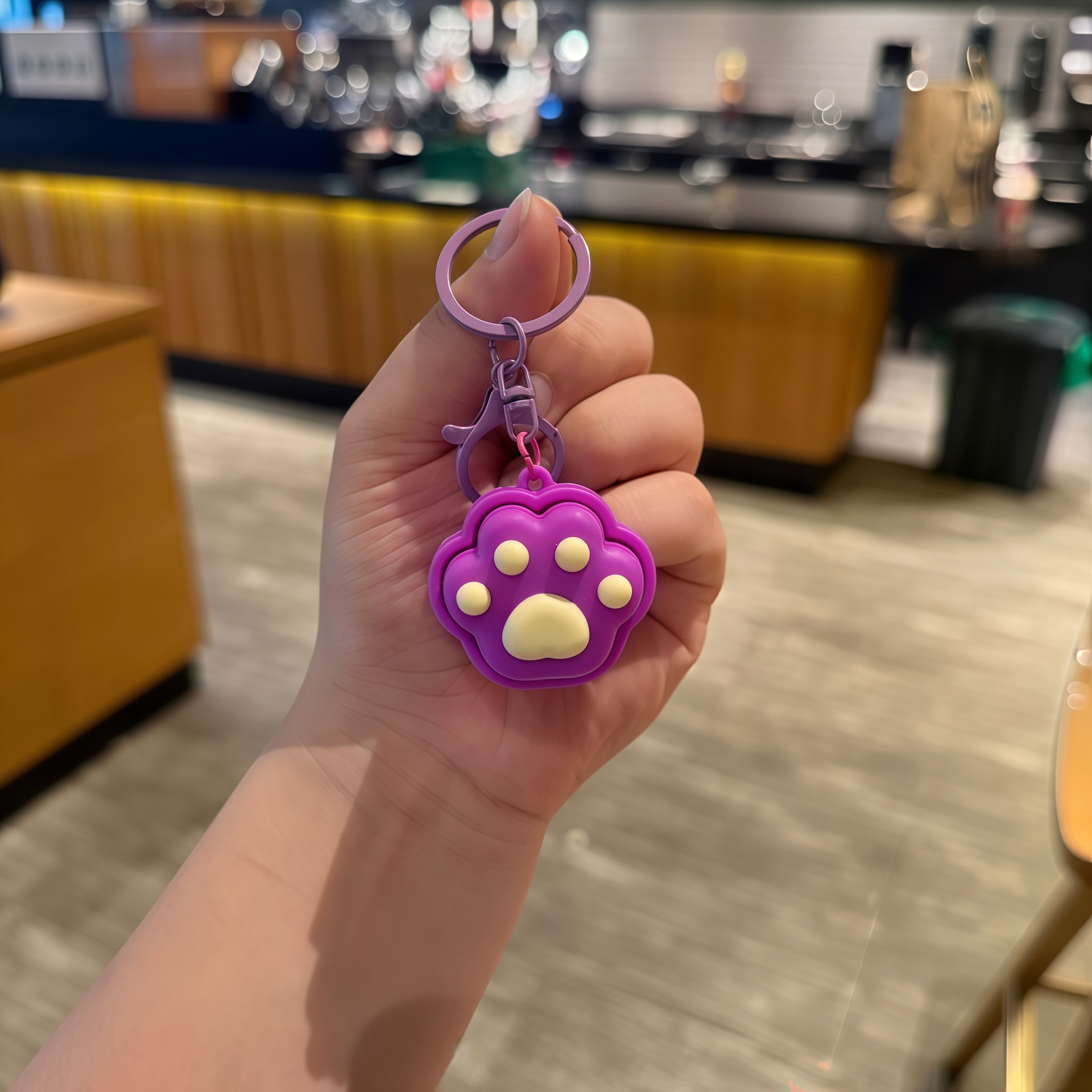 Cartoon Cute Cat Paw Keychain Backpack Pendant Children's Stress Relief Toy Small Gift Wholesale