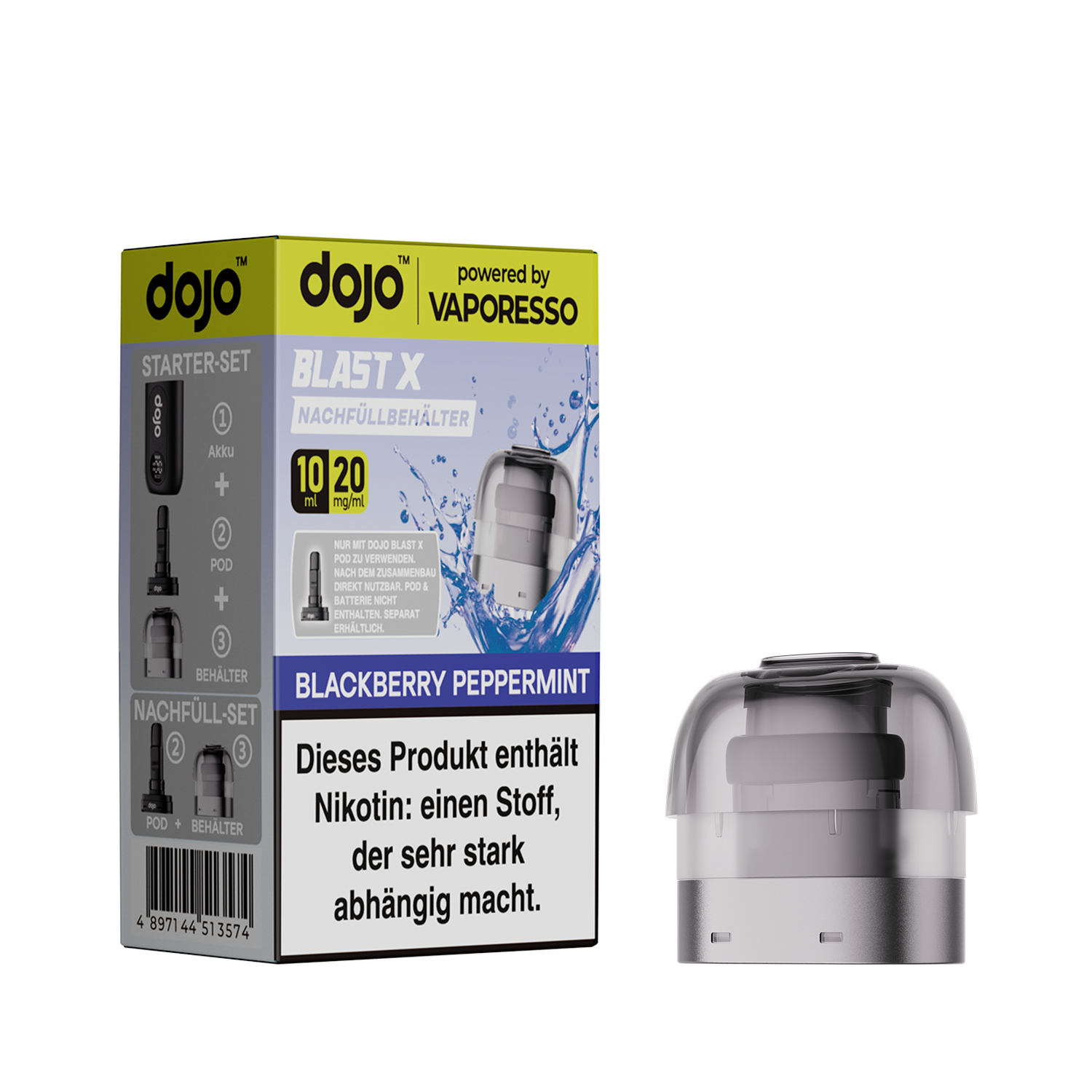 VAPORESSO DOJO BLAST X Blackberry Peppermint 20mg/ml Nic Salt Refill Container 10ml