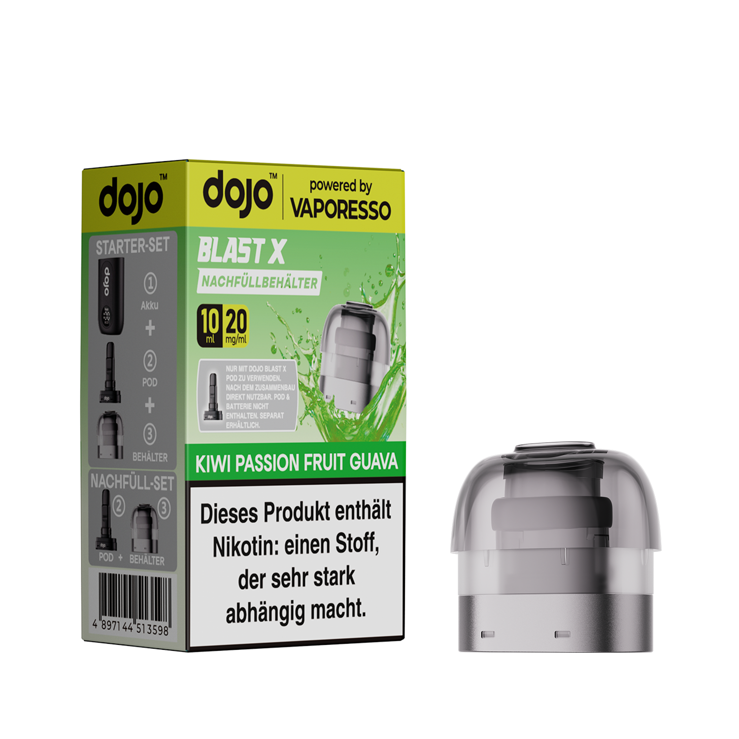 VAPORESSO DOJO BLAST X Kiwi Passion Fruit Guava 20mg/ml Nic Salt Refill Container 10ml