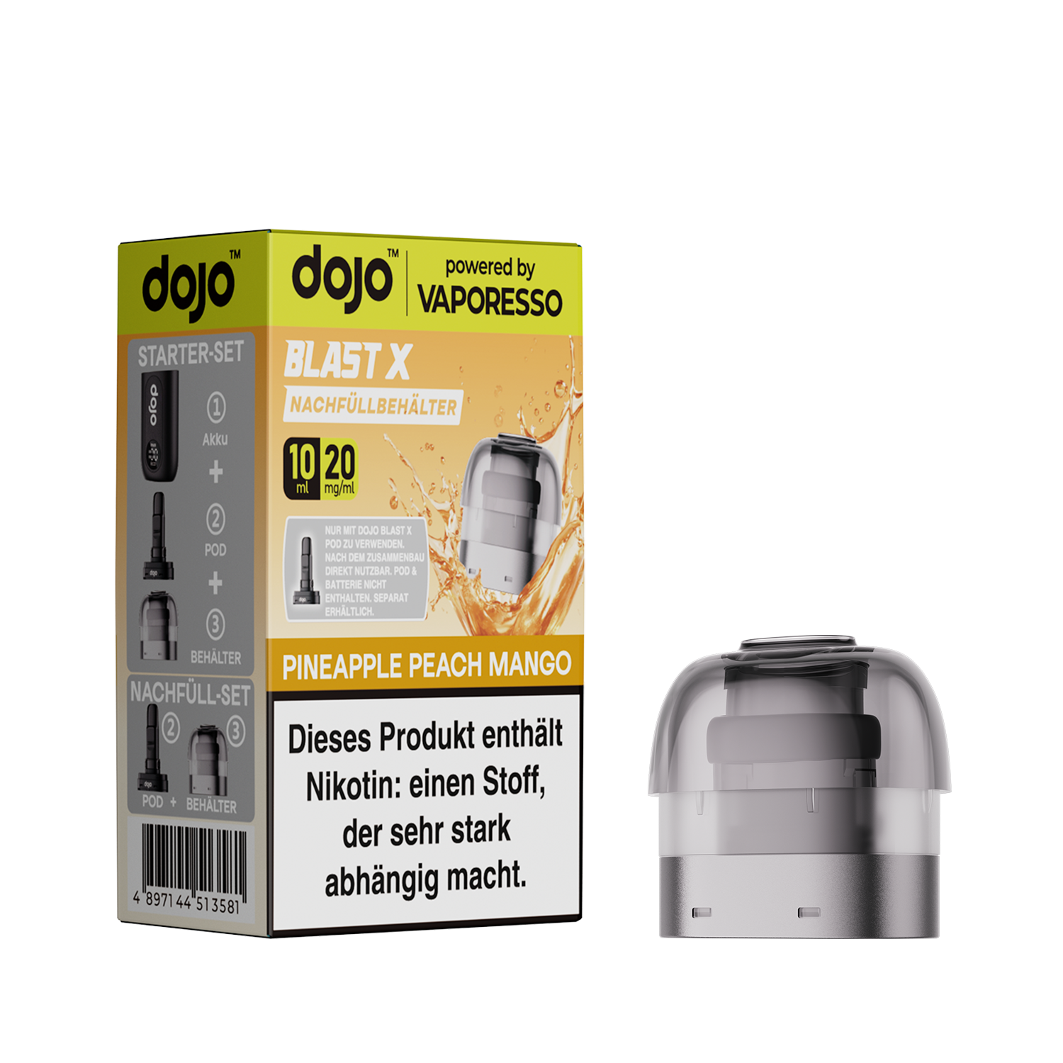 VAPORESSO DOJO BLAST X Pineapple Peach Mango 20mg/ml Nic Salt Refill Container 10ml