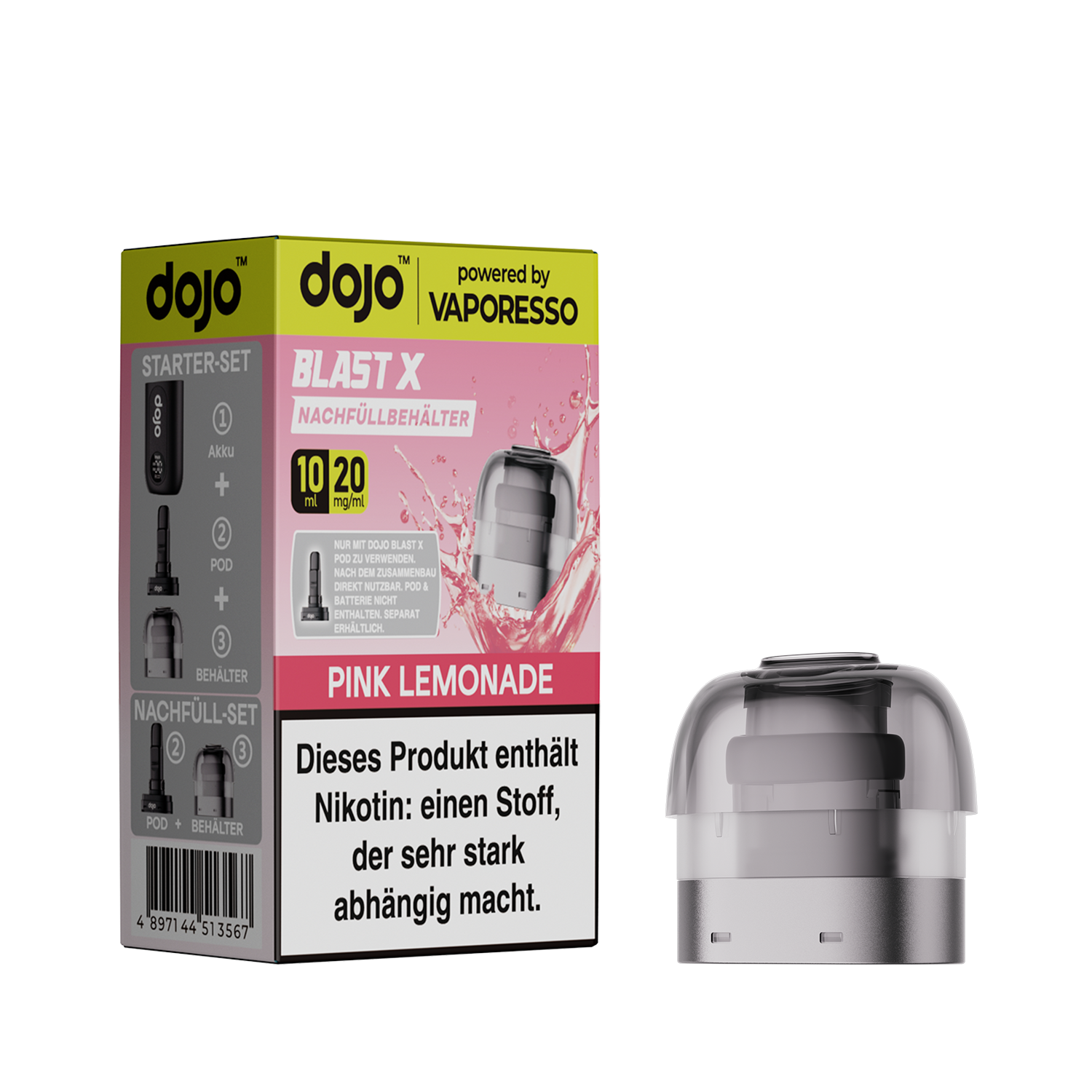 VAPORESSO DOJO BLAST X Pink Lemonade 20mg/ml Nic Salt Refill Container 10ml