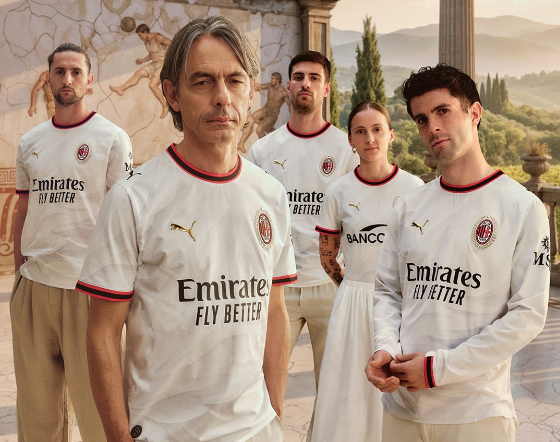 AC Milan 2026/27 white away soccer kit with phoenix wing details