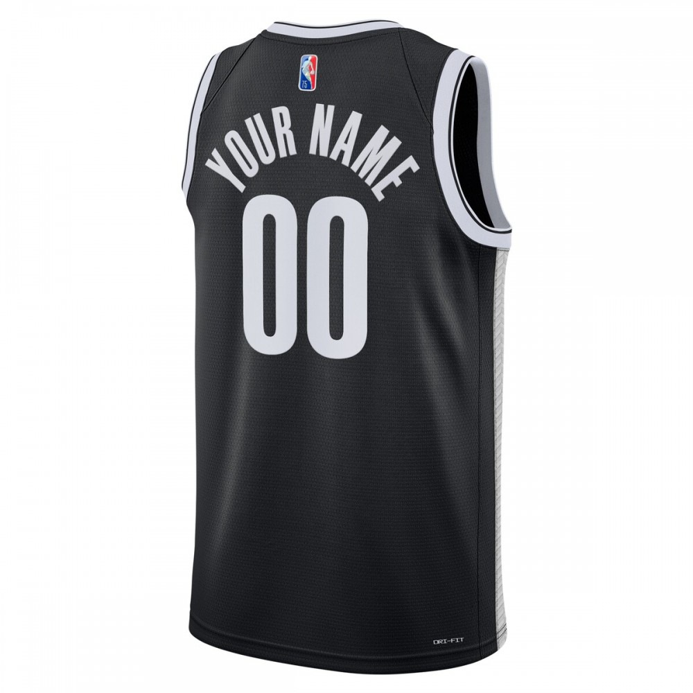 Brooklyn Nets 2021/22 Diamond Swingman Custom Jersey-Icon Edition-Black