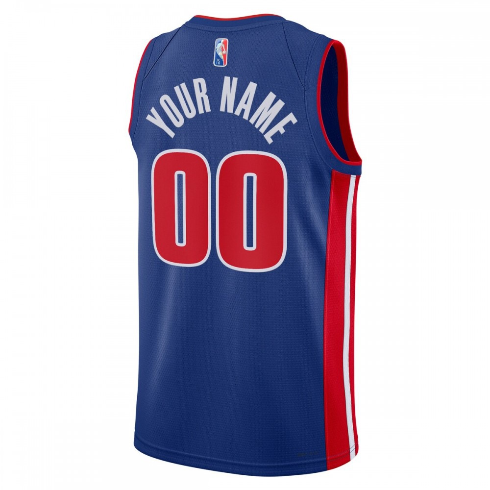 Detroit Pistons 2021/22 Diamond Swingman Custom Jersey-Icon Edition-Blue