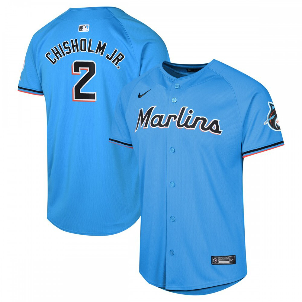 Jazz Chisholm Jr. Miami Marlins  Youth Alternate Limited Player Jersey Blue