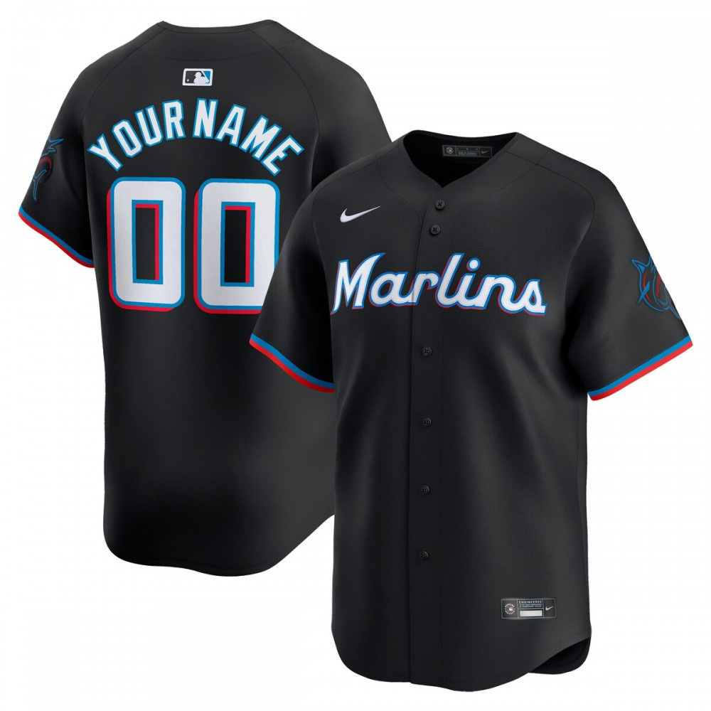 Miami Marlins  Alternate Limited Custom Jersey Black