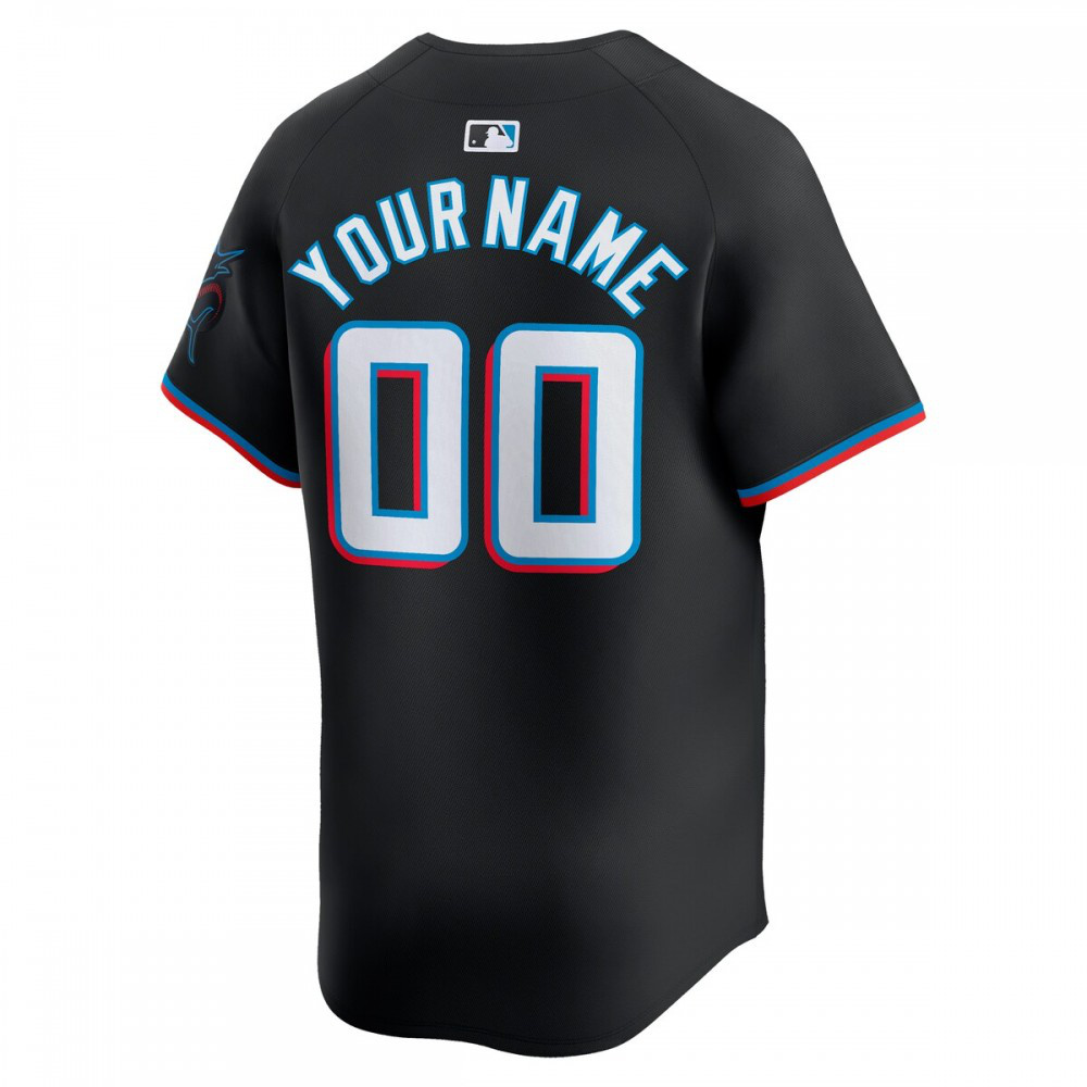 Miami Marlins  Alternate Limited Custom Jersey Black