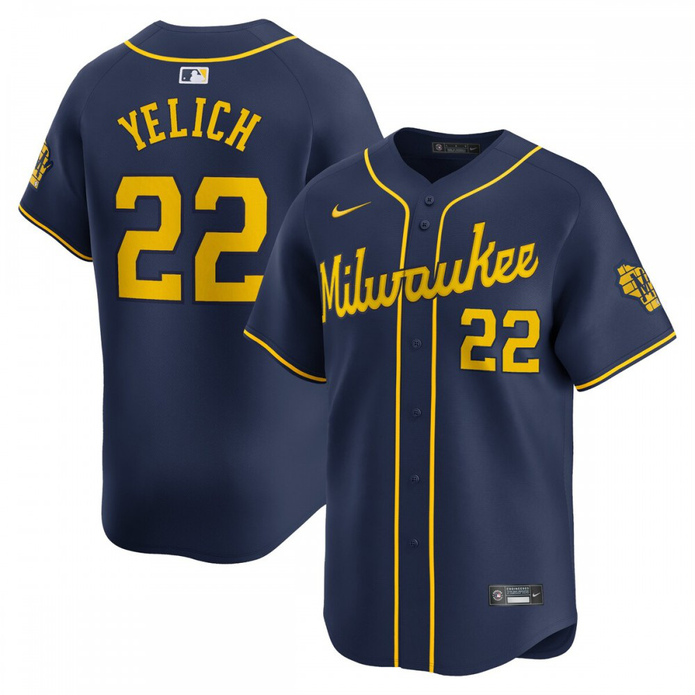 Christian Yelich Milwaukee Brewers  Alternate Limited Player Jersey Navy