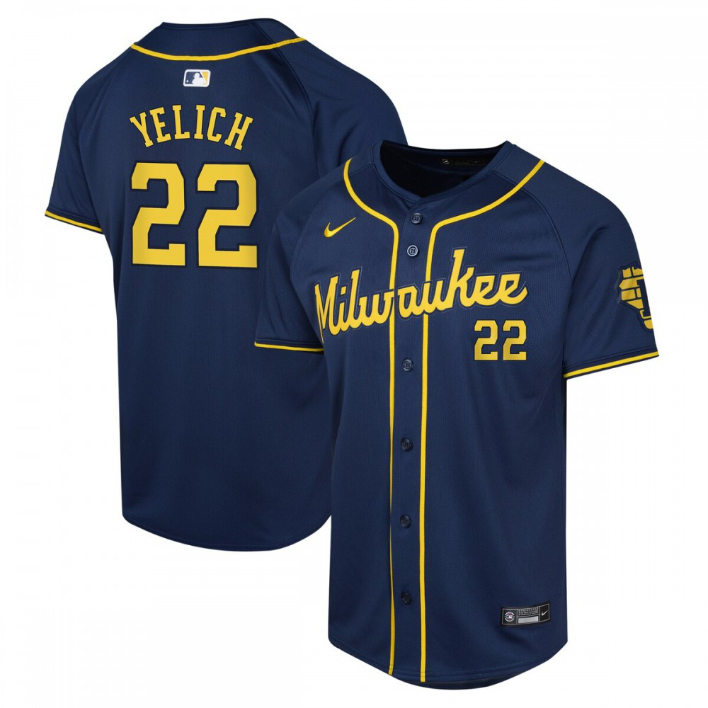 Christian Yelich Milwaukee Brewers  Youth Alternate Limited Player Jersey Navy