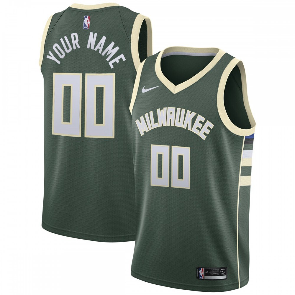 Milwaukee Bucks Swingman Custom Jersey Green-Icon Edition