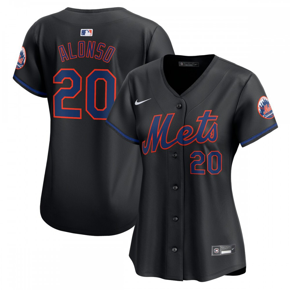 Pete Alonso New York Mets  Women's Alternate Limited Player Jersey Black