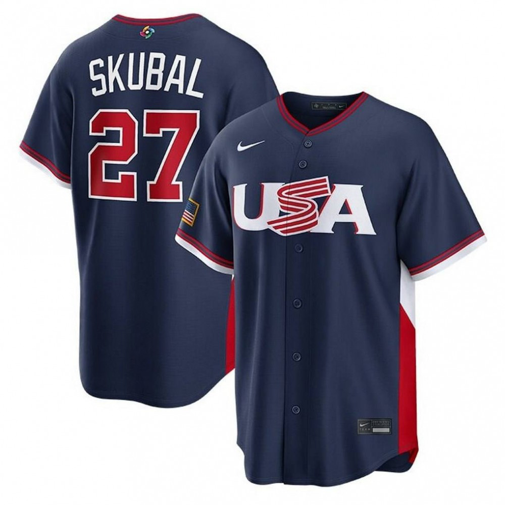 Tarik Skubal USA Baseball 2026 World Baseball Classic Road Stadium Jersey-Navy